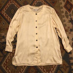 The Limited 100% Silk Blouse Top Vintage White Cream romantic 90’s Cottagecore